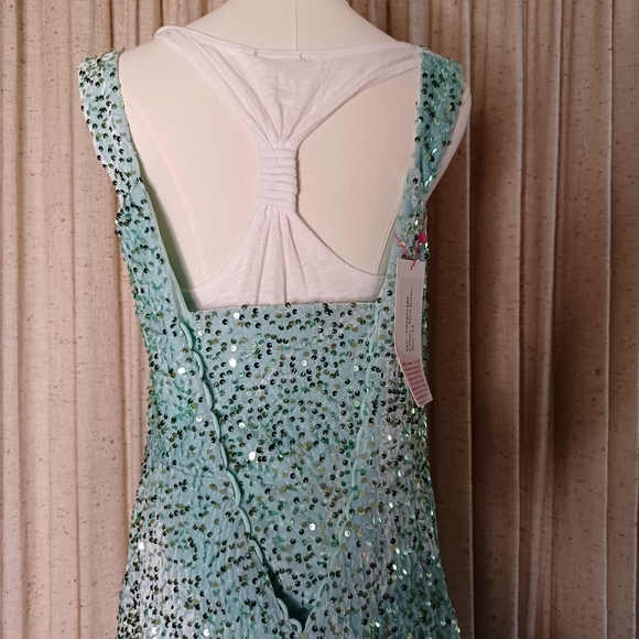 BEAUTIFUL Mint Geeen Aqua Sequence formal Dress size 12 - Picture 5 of 17